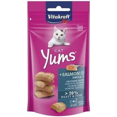 Vitakraft Cat Yums Лакомства за котки, сочни хапки със сьомга + Омега 3 40gr