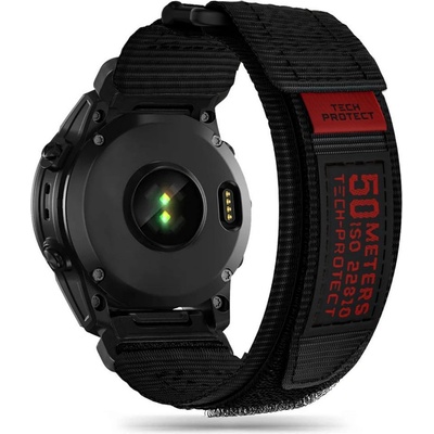 Tech-Protect Текстилна каишка за Garmin Fenix 5 / 6 / 6 Pro / 7 от Tech-Protect Scout Pro - Черна (5906302309368)