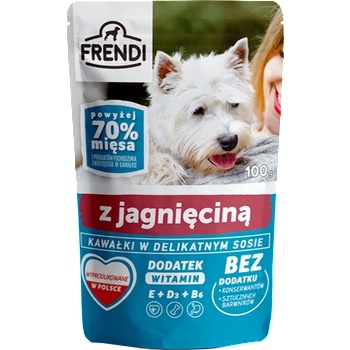 Frendi - Парченца в деликатен сос с агнешко за кучета, 100 г