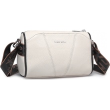 MIss Lulu dámska kožená crossbody kabelka so širokým popruhom L2310 beige