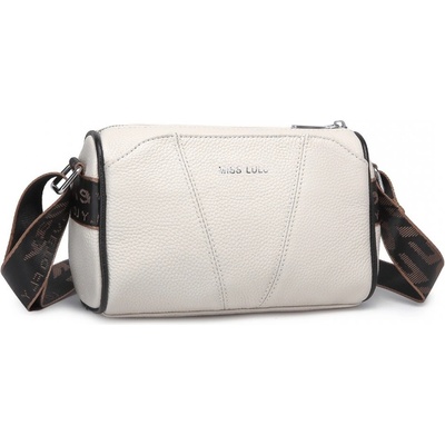 MIss Lulu dámska kožená crossbody kabelka so širokým popruhom L2310 beige