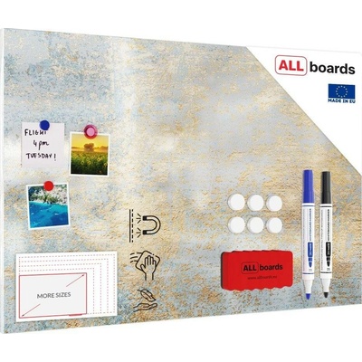 Allboards MB96_00101 Kovový obraz zlatý beton 90 x 60