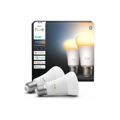 Philips Smart LED A60 lamp, White Ambiance, LED bulb with E27 socket, 8.1W, full spectrum light 1000K-20000K, 1100 lumens, dimmable, smart light compatible with voice assistants, pack of 2 - 929003854902