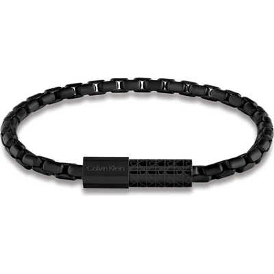 Calvin Klein Pánský černý náramek z oceli Contoured Barrel 35100096