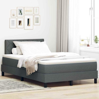 vidaXL Postel s boxspringem s čelo Tmavě šedá textil