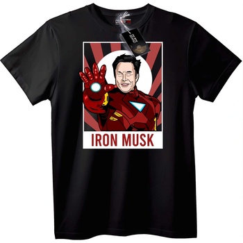 NOONEBRAND Тениска Iron Musk - 7XL, Black