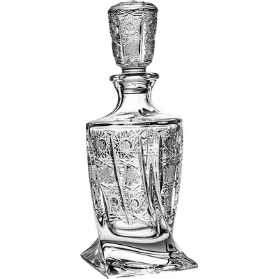 Broušená karafa na whisky Bohemia Crystal Quadro 500ml Brus Klasik