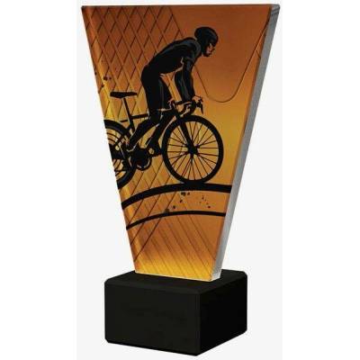 Designová skleněná trofej Cyklistika Výška: 15 cm Průměr: 1 cm