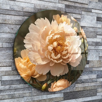 Art gift Кръгло стъклено пано - Цветна Хармония