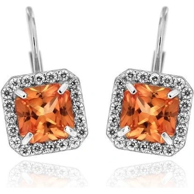 Zlatnictví U Kostela zlaté náušnice s oranžovým kamenem 80ob