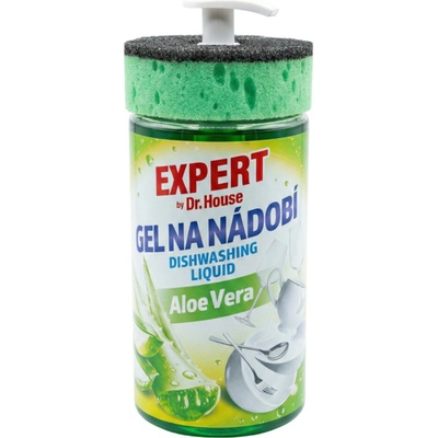 Dr. House EXPERT gel na mytí nádobí Aloe vera s houbičkou 750 ml