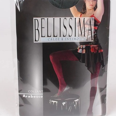 Фигурален чорапогащник в тъмнозелено с флорални мотиви