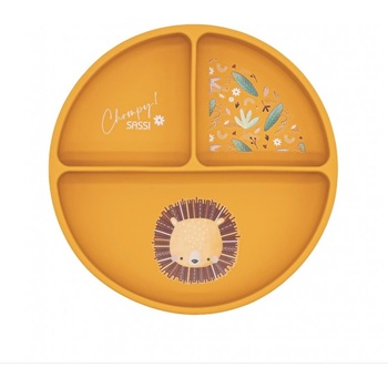 Sassi Силиконова чиния за хранене с вакуум - Sassi, Лъв (SSSI0665)