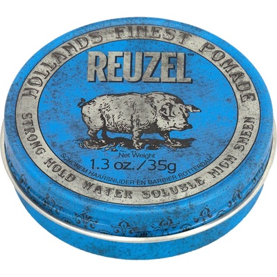 Reuzel Blue Pomade – silná pomáda na vlasy s leskom (vodná báza) 35g