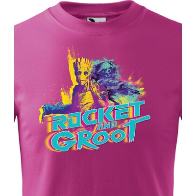 Dětské tričko Groot a Rocket Purpurová Canvas Bezvatriko.cz 2351