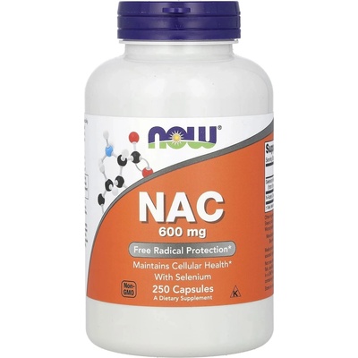 Now Foods NAC (N-Acetyl-L-Cystein) + Selen a Molybden 600 mg 250 kapsúl