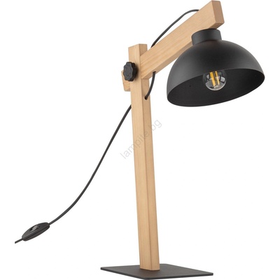 TK Lighting Настолна лампа OSLO 1xE27/15W/230V бор/черен (TK5346)