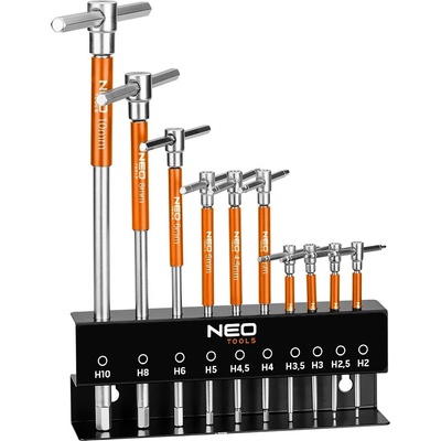 Neo Tools Klíče se závlačkou Sada 10 ks ve stojanu 2 - 10 mm 09-509