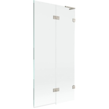 Mexen Lunar L параван за вана двукрилен десен 90 x 150 cm, прозрачен, четкан никел - 897L-090-100-97-00-P (897L-090-100-97-00-P)