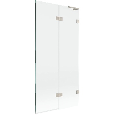 Mexen Lunar L параван за вана двукрилен десен 90 x 150 cm, прозрачен, четкан никел - 897L-090-100-97-00-P (897L-090-100-97-00-P)