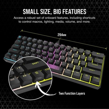 Image 1 of Corsair K65 RGB Mini MX Red US (CH-9194010-NA)