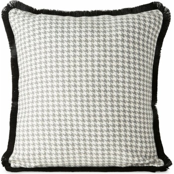 Takoy PEPITKA z tkaniny s pepitovým vzorom zdobený strapcami na okrajoch-HF-405660 45 x 45 cm