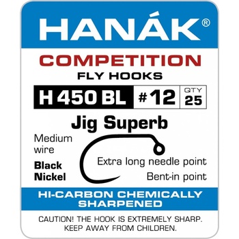 Hanák Competition Muškařský háček jigový Superb černý vel.10 25 ks