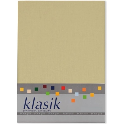 SCANquilt bavlna prostěradlo klasik béžové 240x260