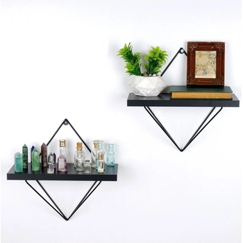 Asir | SADA 2x Nástenná polica čierna | AS1109