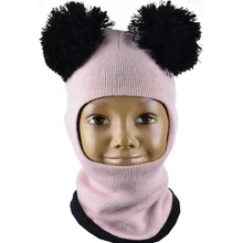 Detská kukla s dvoma brmbolcami podšitá bavlnou svetloružová