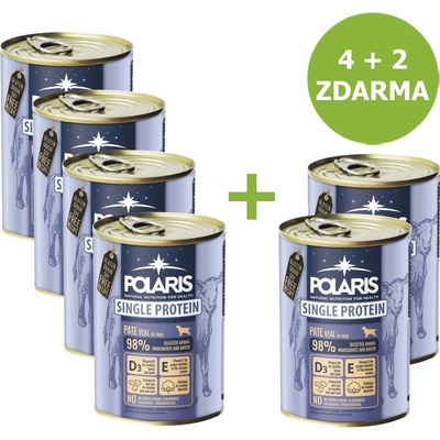 Polaris Single Protein Paté Telecí 6 x 400 g