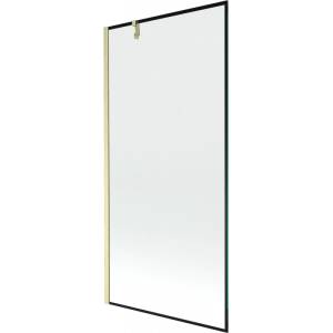 Mexen Next параван за вана с едно крило 90 x 150 cm, черна рамка, златно четкано - 895-090-000-00-70-55 (895-090-000-00-70-55)