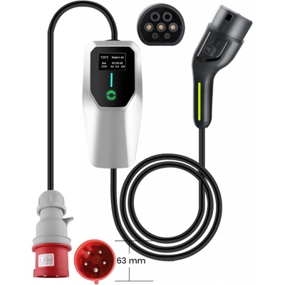 ZBXL Přenosná nabíječka pro elektromobil Type 2 Wallbox 32A 4m 22kW