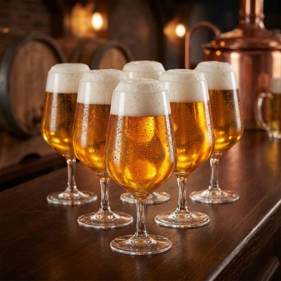 ROYAL LEERDAM Sklenené poháre na pivo Rubin 6 x 500 ml