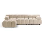 Micadoni Бежов модулен ъглов диван от букле (ляв ъгъл) Bellis - Micadoni Home (MIC_SET5L_213_F1_BELLIS1)