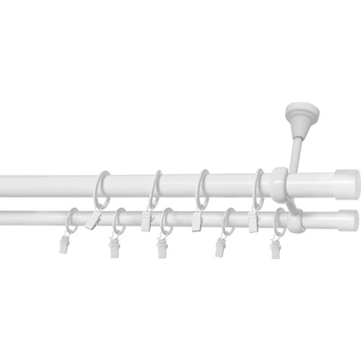 Rolmajster Kovová záclonová tyč Biela Stropná 25 mm 180 cm