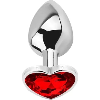Image 1 of Afterdark Метално дилдо Butt Plug "SILVER RED SCARLET" 8 см. Размер-M