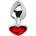 Afterdark Метално дилдо Butt Plug "SILVER RED SCARLET" 8 см. Размер-M
