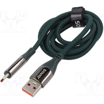 Savio CL-172 USB 2.0, USB A vidlice,USB C vidlice, 1m, černý