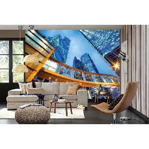 DIMEX ART Самозалепваща се флизелинова фототапета офис сгради, хонконг 375 x 250 см