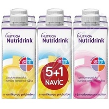 NUTRIDRINK 5+1 PŘÍCHUŤ VANILKA - JAHODA POR SOL 6x200ML