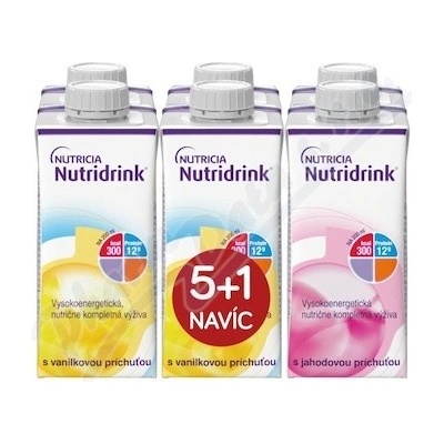 NUTRIDRINK 5+1 PŘÍCHUŤ VANILKA - JAHODA POR SOL 6x200ML