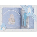 INTERBABY Osuška froté KRÁLICI + kefa MODRÁ