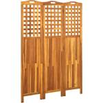 vidaXL Параван за стая, 3 панела, 121x2x170 cм, акациево дърво масив (311878)