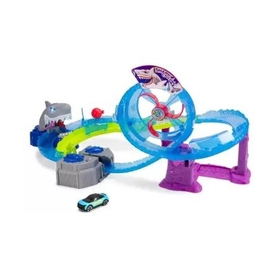 Dickie Toys Dickie: Комплект играчки за магистрала с голяма бяла акула със светлинни и звукови ефекти - 80 см