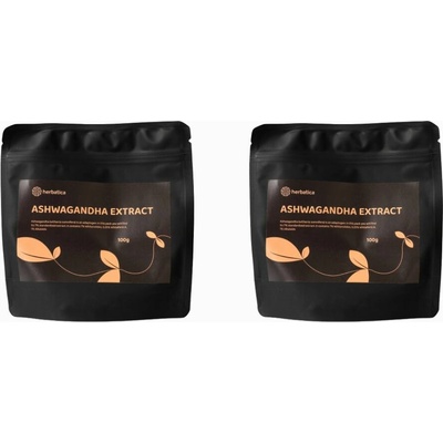 Herbatica Ashwagandha prášok z koreňa 7% extrakt 2 x 100 g