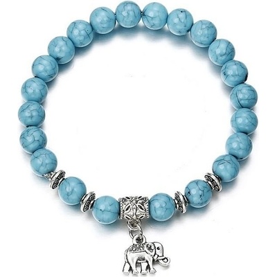 Blingstar náramek s přívěskem SLON štěstí Tyrkys 1505