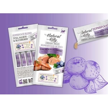 Natural Kitty Creamy omáčka tuniak losos čučoriedka 4 x 12 g