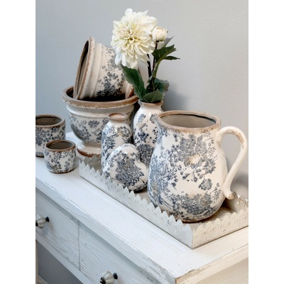 Dekorácia umelá krémová kvetina Jiřina Dahlia cream - 48 cm - Chic Antique