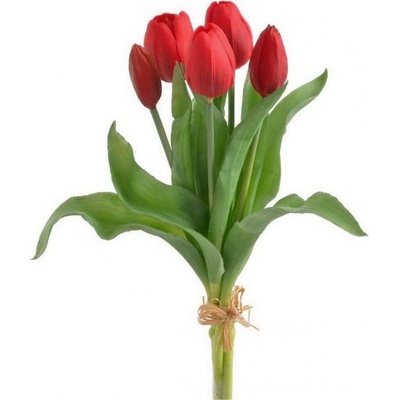 Svazek umělých tulipánů 31 cm červená